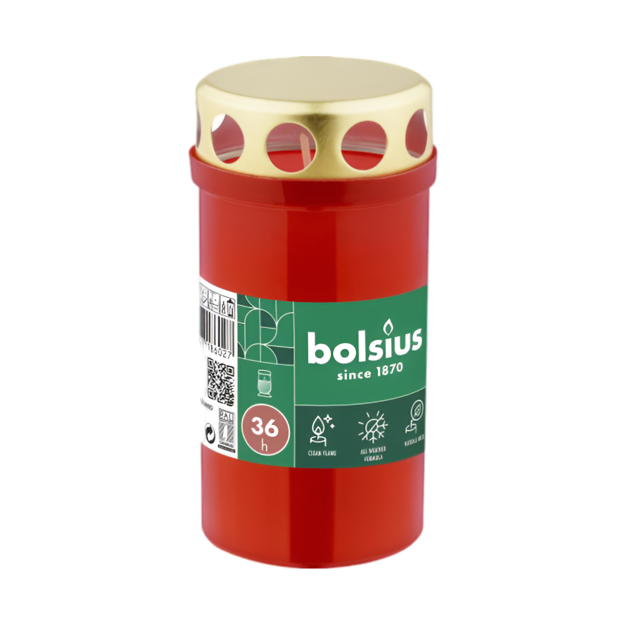 36 hour Candle w/lid Red