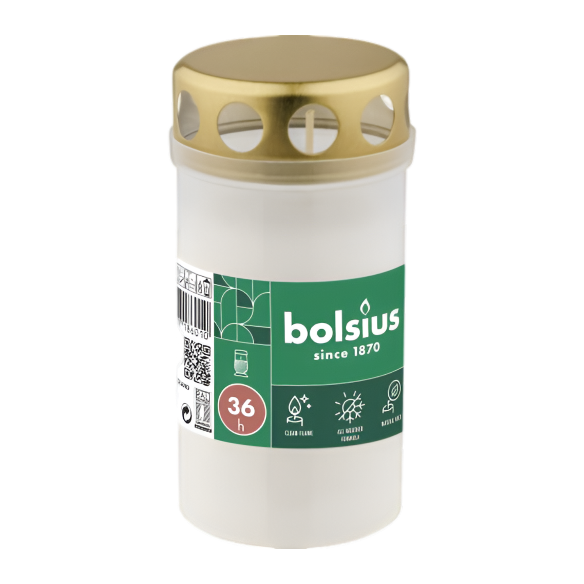 36 hour Candle w/lid White